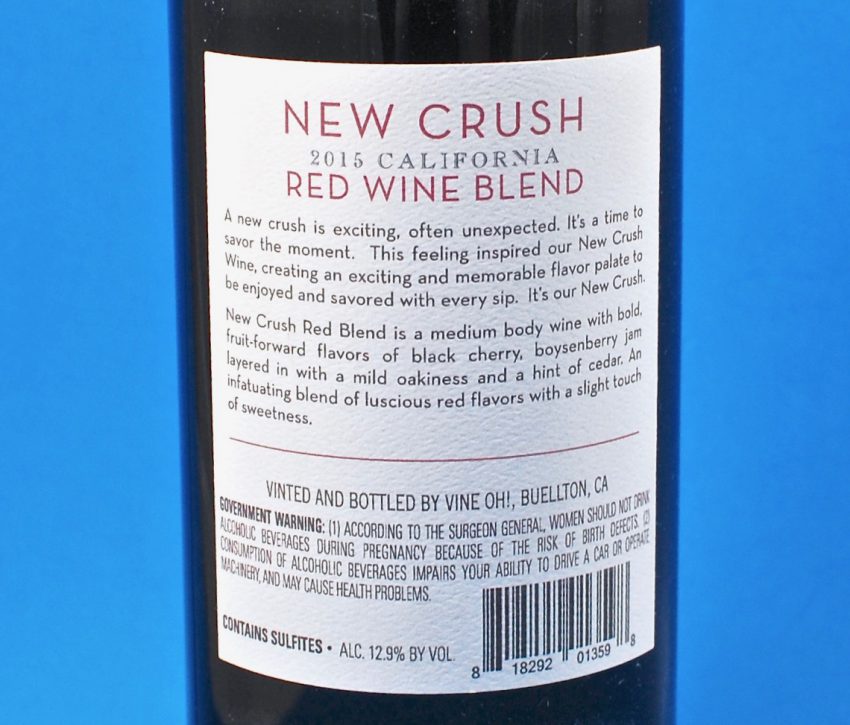New Crush red wine