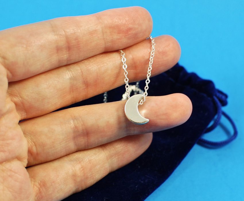 silver moon necklace