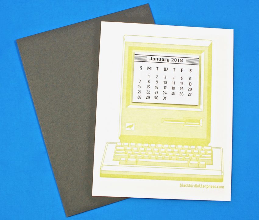 computer calendar card