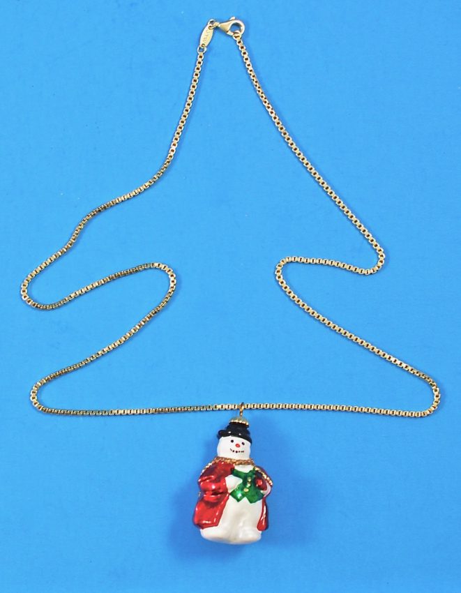 Joy to the World snowman pendant