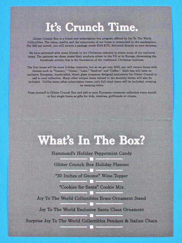 Glitter Crunch Box contents
