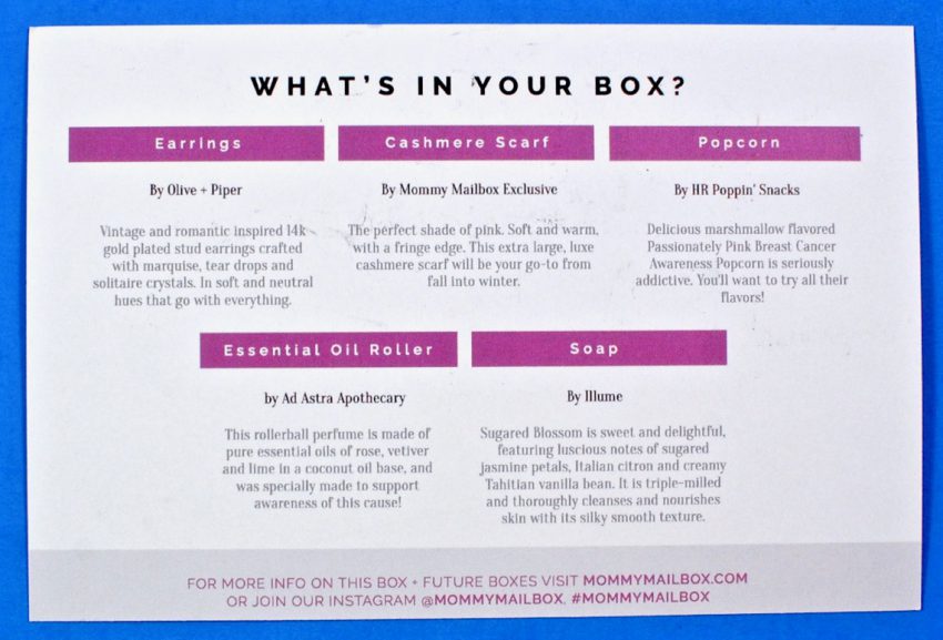 Mommy Mailbox contents