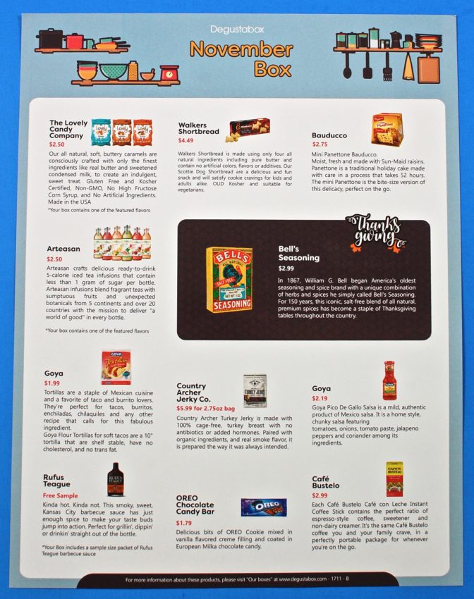 November 2017 degustabox