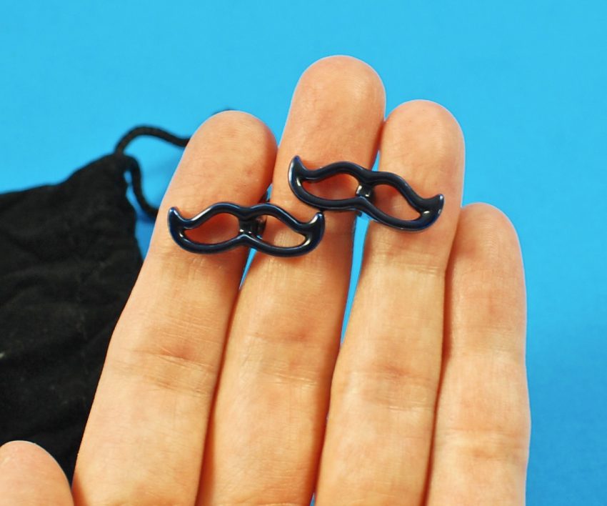 mustache cuff links