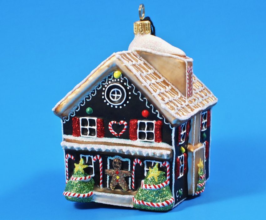 Joy to the World gingerbread house ornament