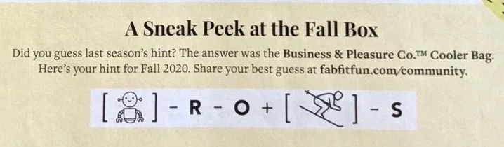 FabFitFun Fall 2020 spoiler